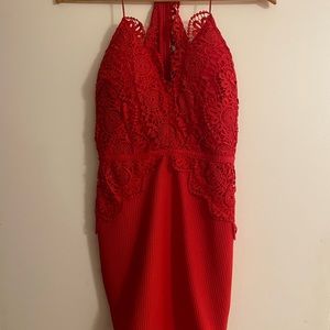 RED ANGEL BIBA DRESS